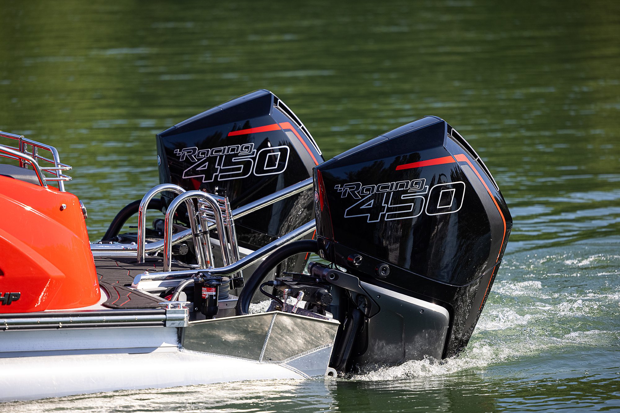 Twin 450 Engines on a Manitou XT Pontoon Boat