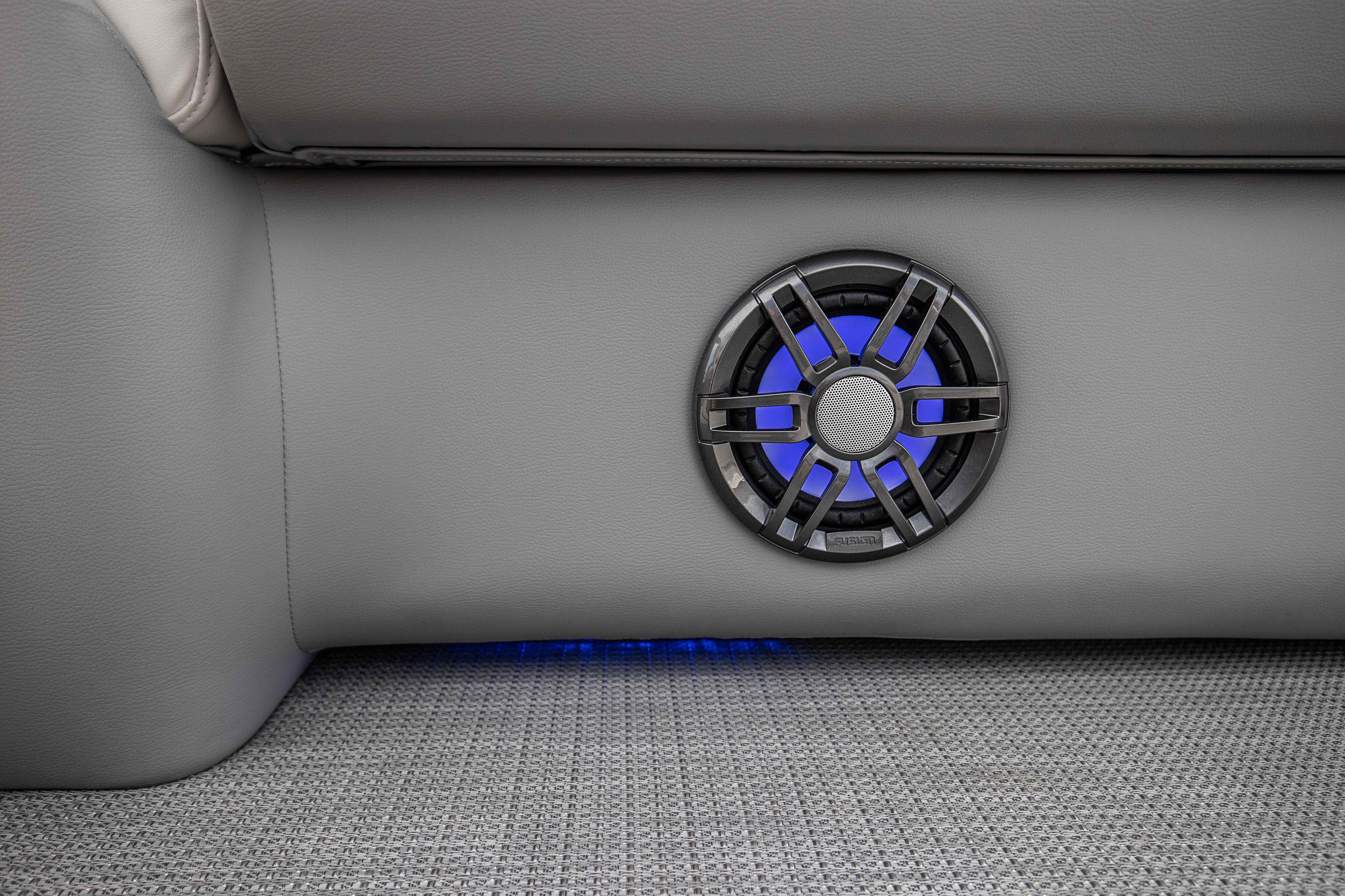 LED Speaker on a Manitou Encore Pontoon Boat