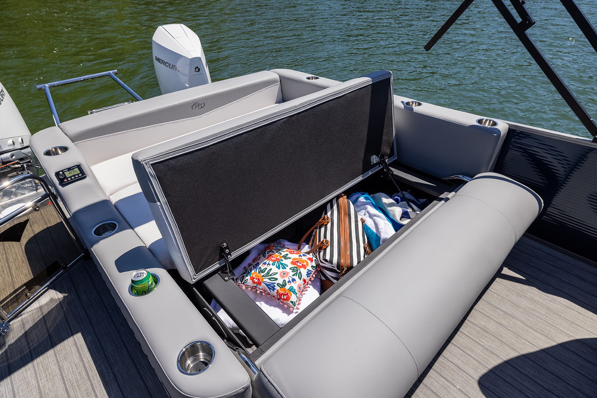 Manitou Encore Pontoon Boat storage