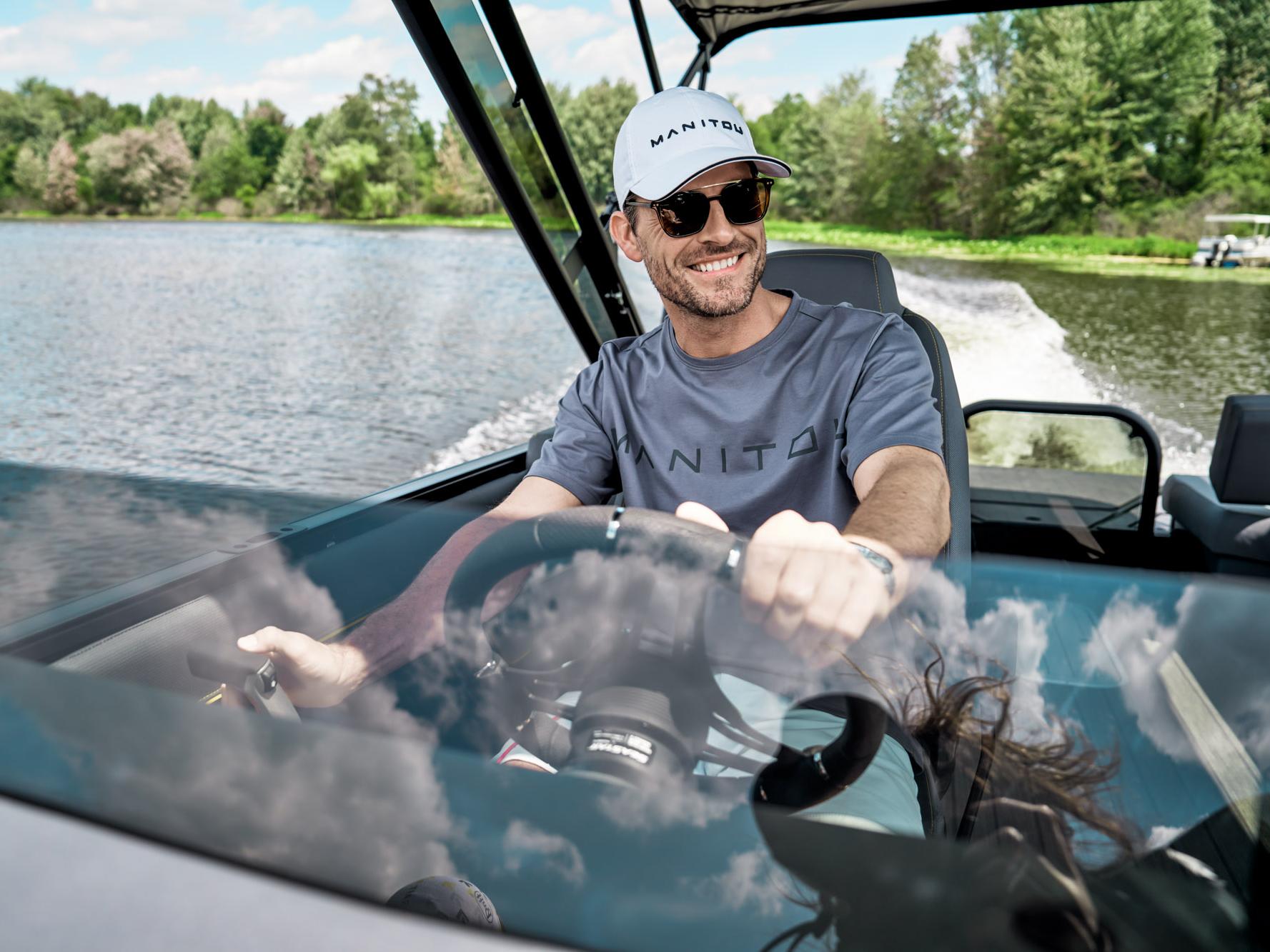 Passenger wearing a new Manitou branded shirt