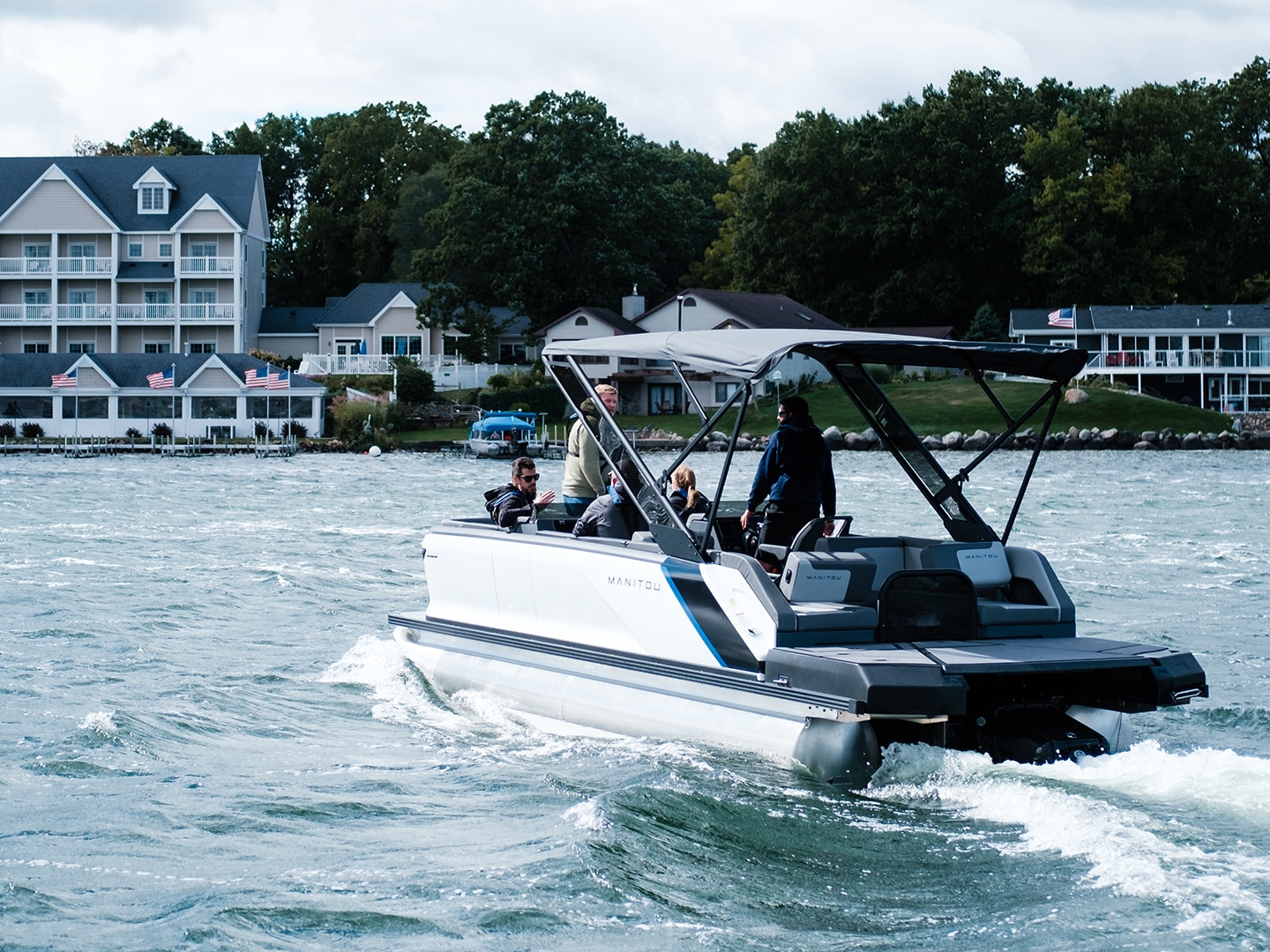 New Generation Pontoons boating at Lansing Media Event 