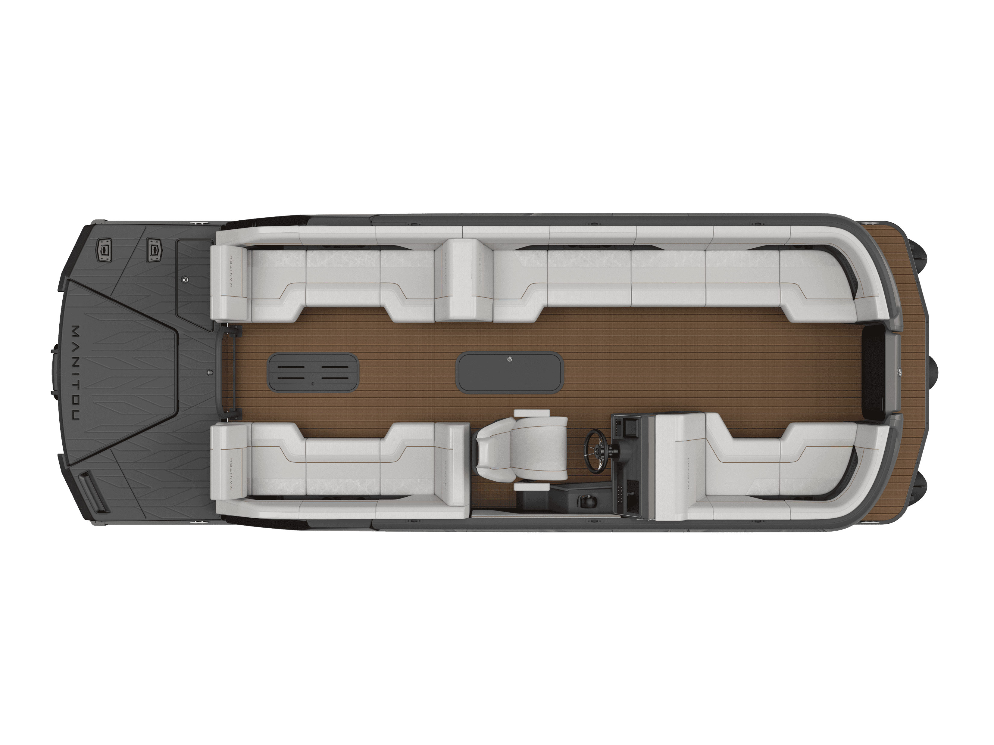 Floorplan of a 2023 Manitou Explore Pontoon boat