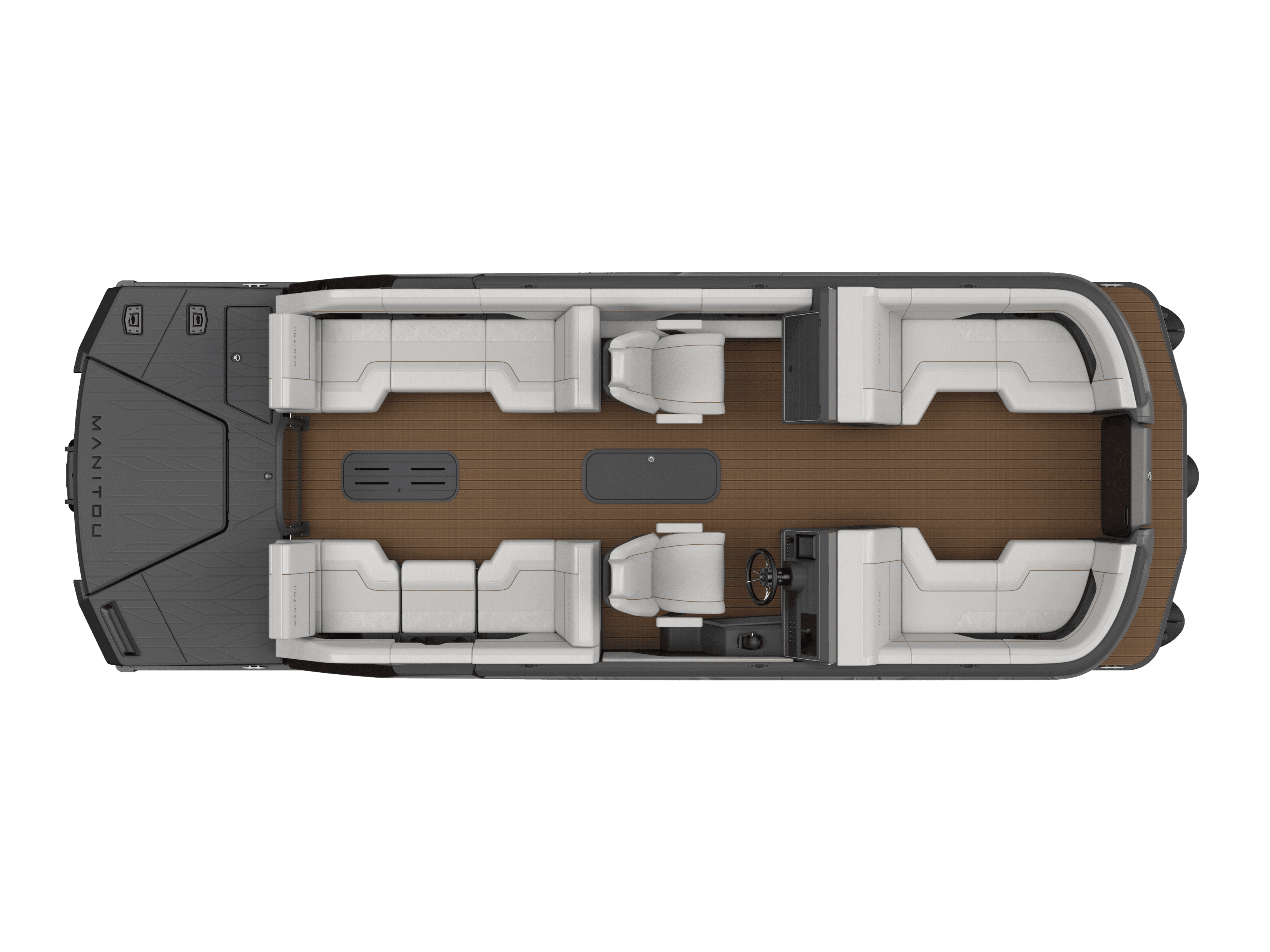 Floorplan of a 2023 Manitou Explore Pontoon boat