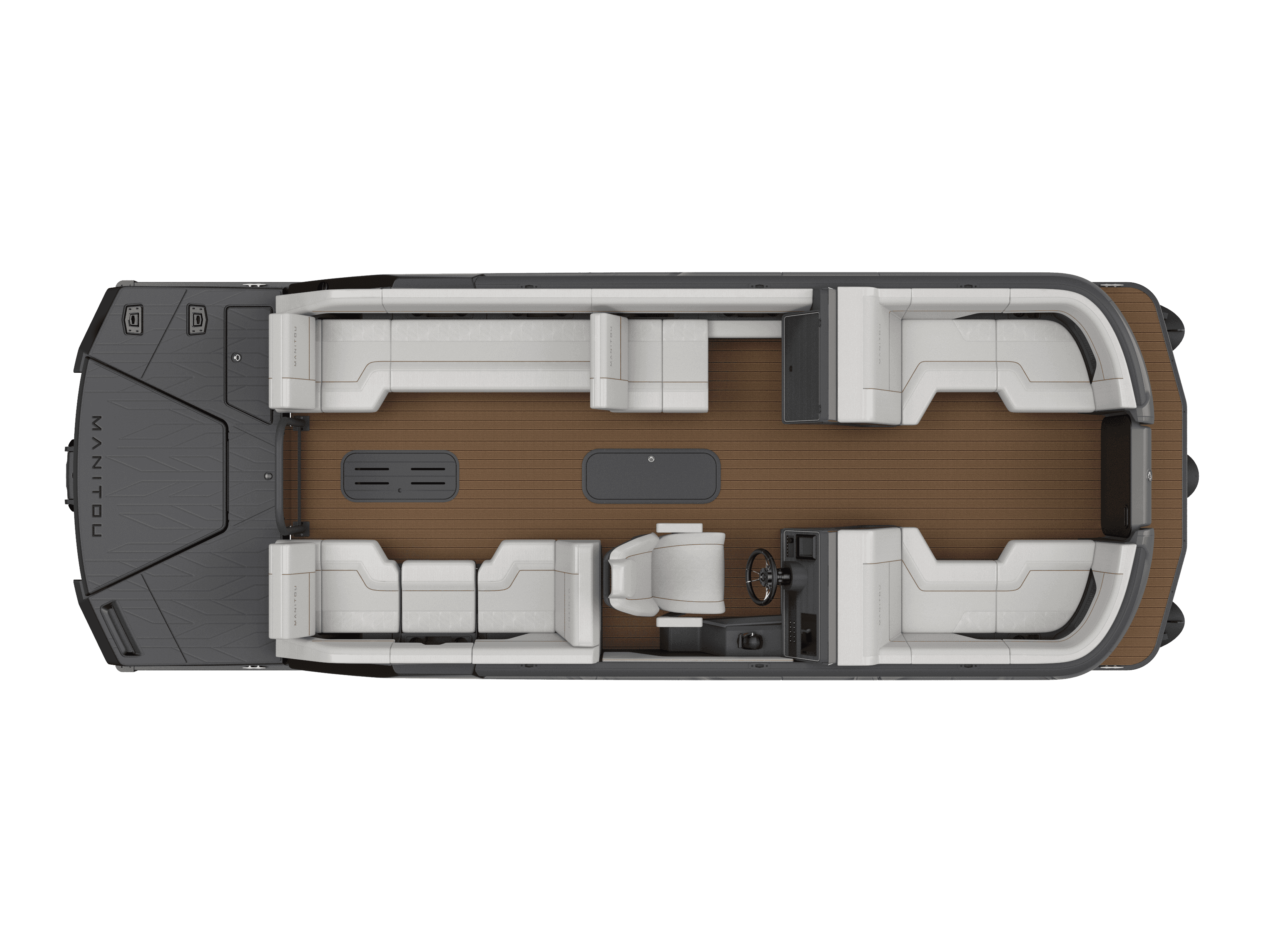 Floorplan of a 2023 Manitou Explore Pontoon